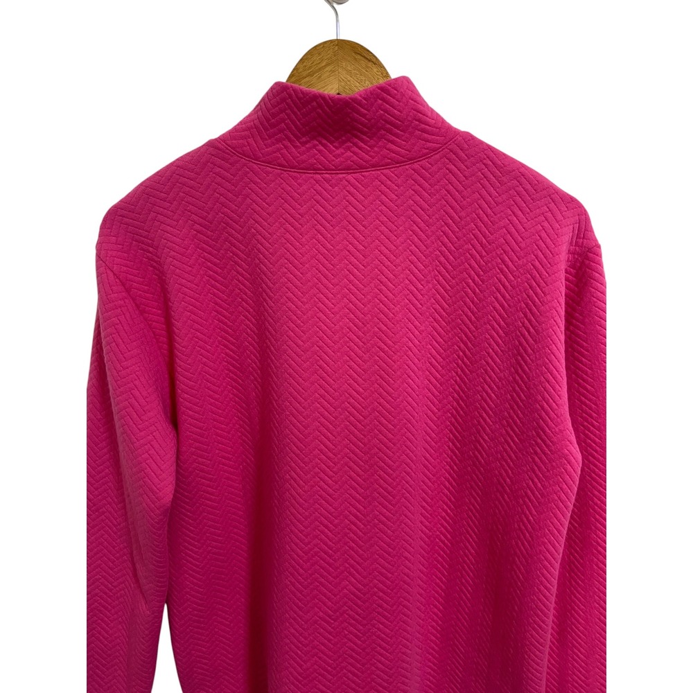 J.Crew Pink Herringbone Quilted Mock Neck Side Snap Pullover Preppy Size Small - Picture 9 of 10